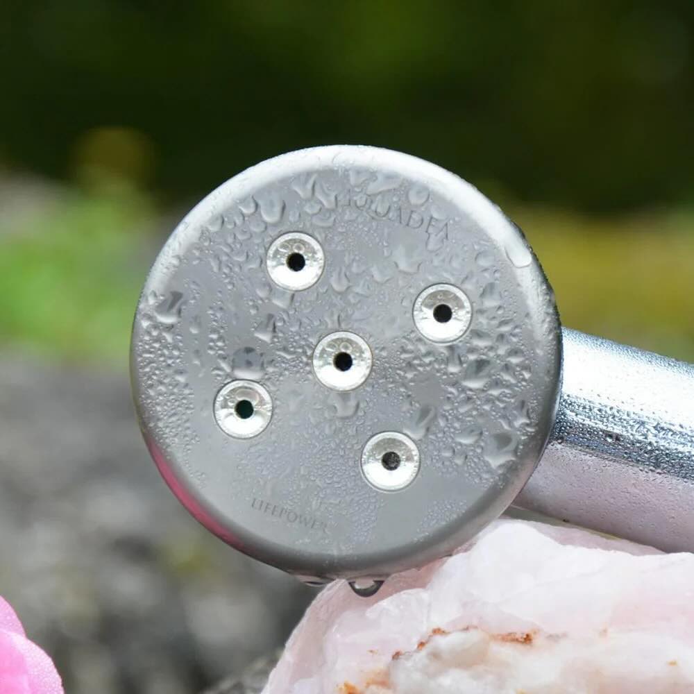 Kristall Wirbeldusche "Kleine Rose 5" | Silber | LifePower