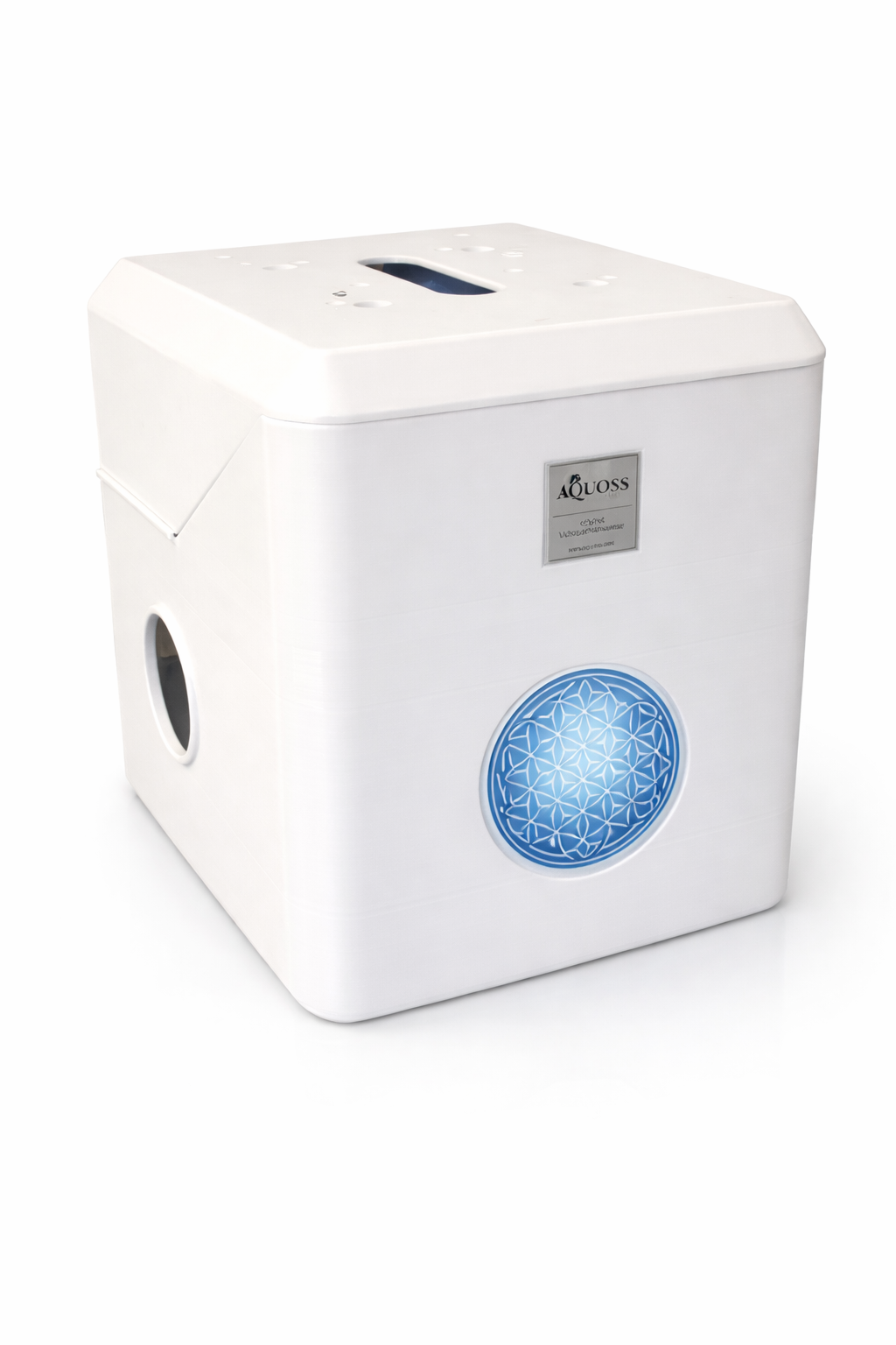 AQUOSS QUATTRO mini compact Vorderansicht mit Blume des Lebens