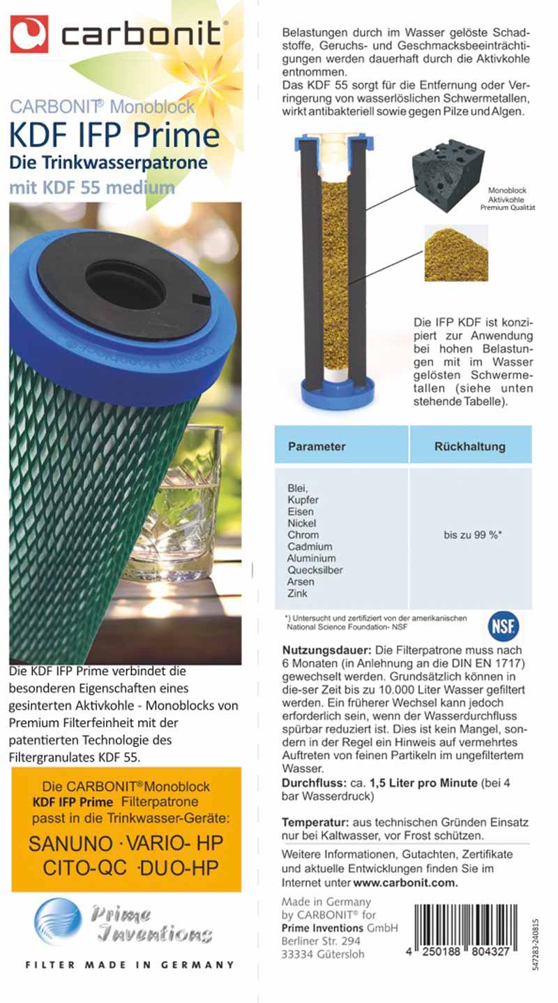 Carbonit IFP KDF-55 Prime Schwermetall Spezial | 0,45µm | V2025