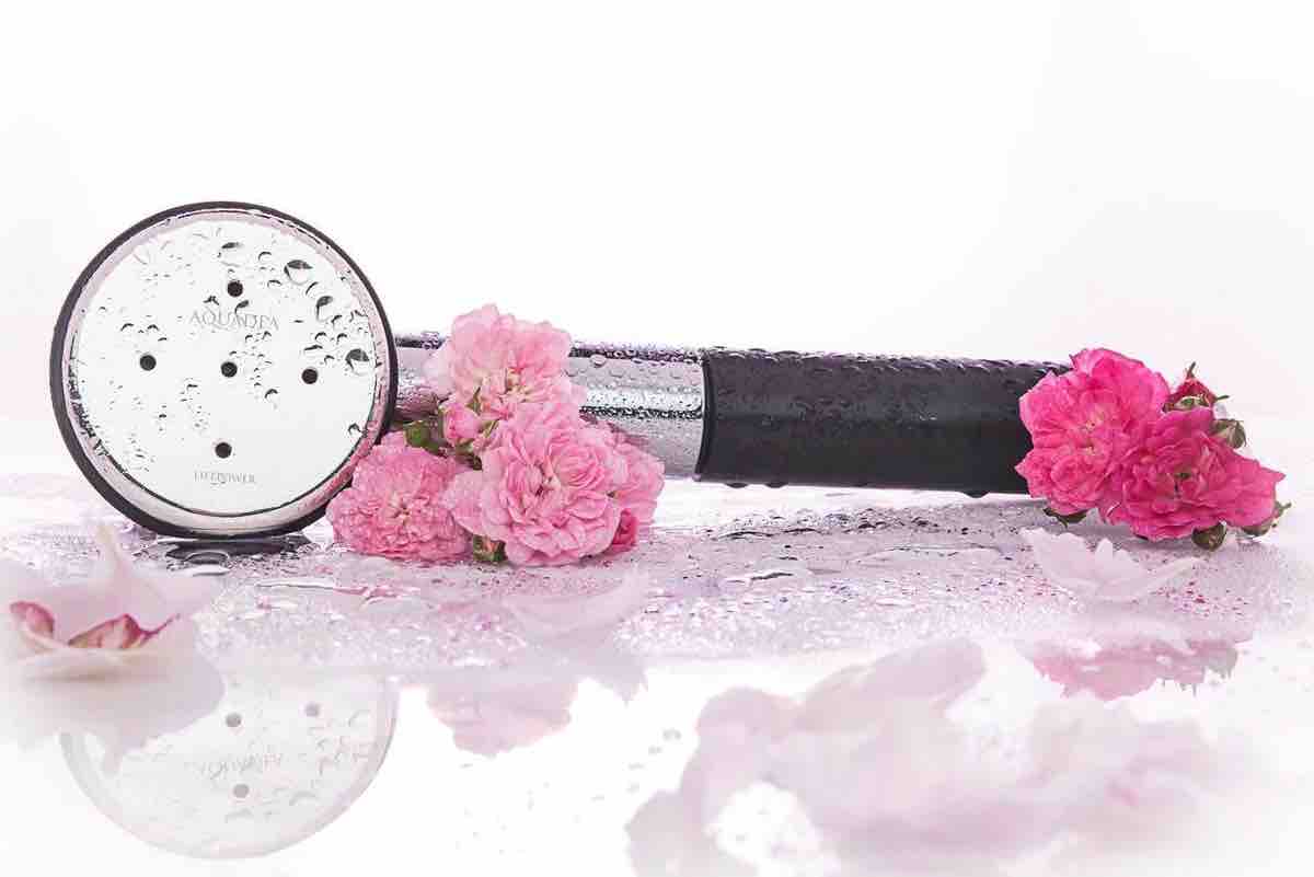 Kristall Wirbeldusche "Kleine Rose 5" | Silber | LifePower