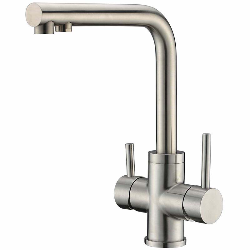 Wasserhahn 3in1 | Hydroselect ohne Brause (Edelstahl) METALFREE