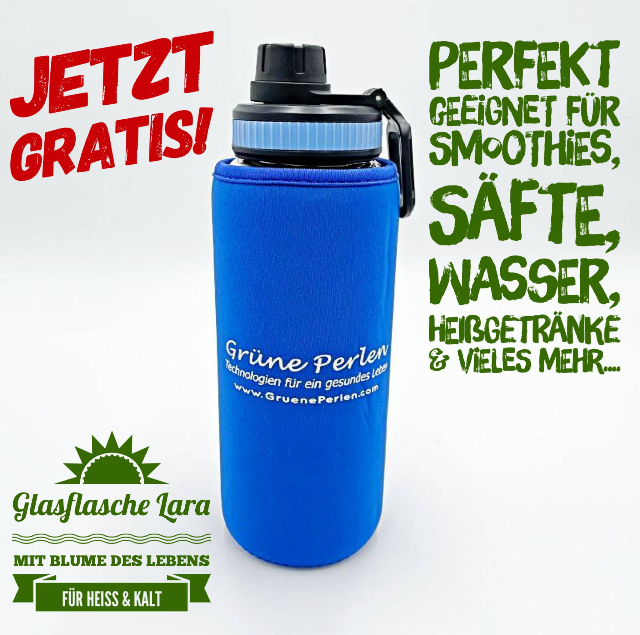 Glasflasche Lara auf Wunsch GRATIS