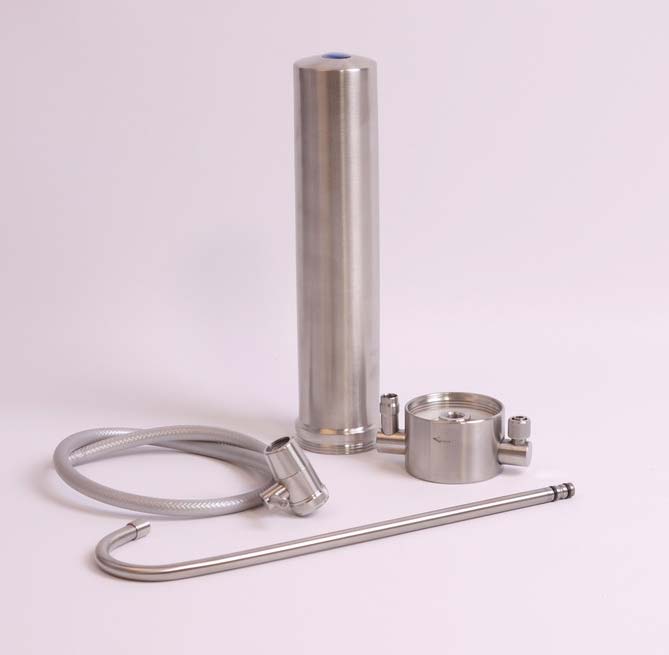 AquaAvanti Uno Auftischfilter | Edelstahl | für Carbonit Filter