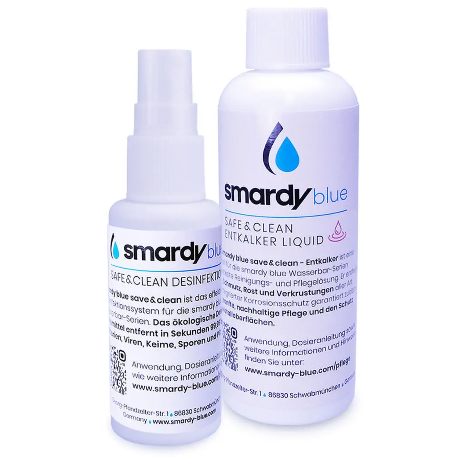 SmardyBlue Desinfektions- und Entkalkungsset | safe & clean | tata™, noura™, zagora™