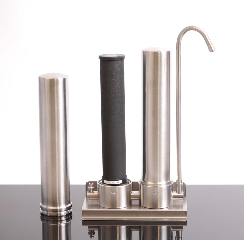 Auftischfilter AquaAvanti Twin Edelstahl | für Carbonit Filter