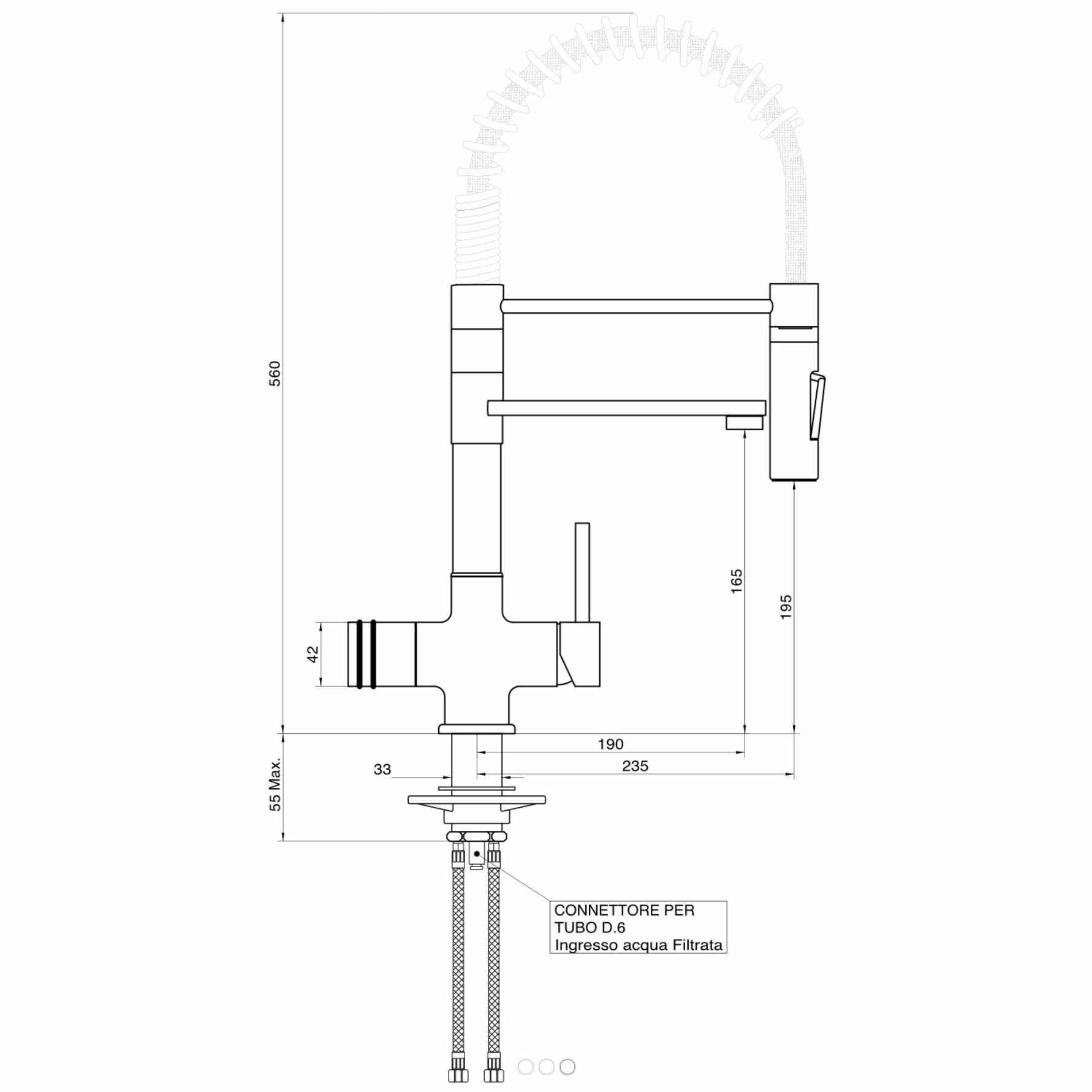 Wasserhahn 3in1 Luxury Spiralfeder mit Brause
