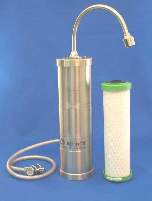 Carbonit Auftischfilter SanUno inox F aus Edelstahl