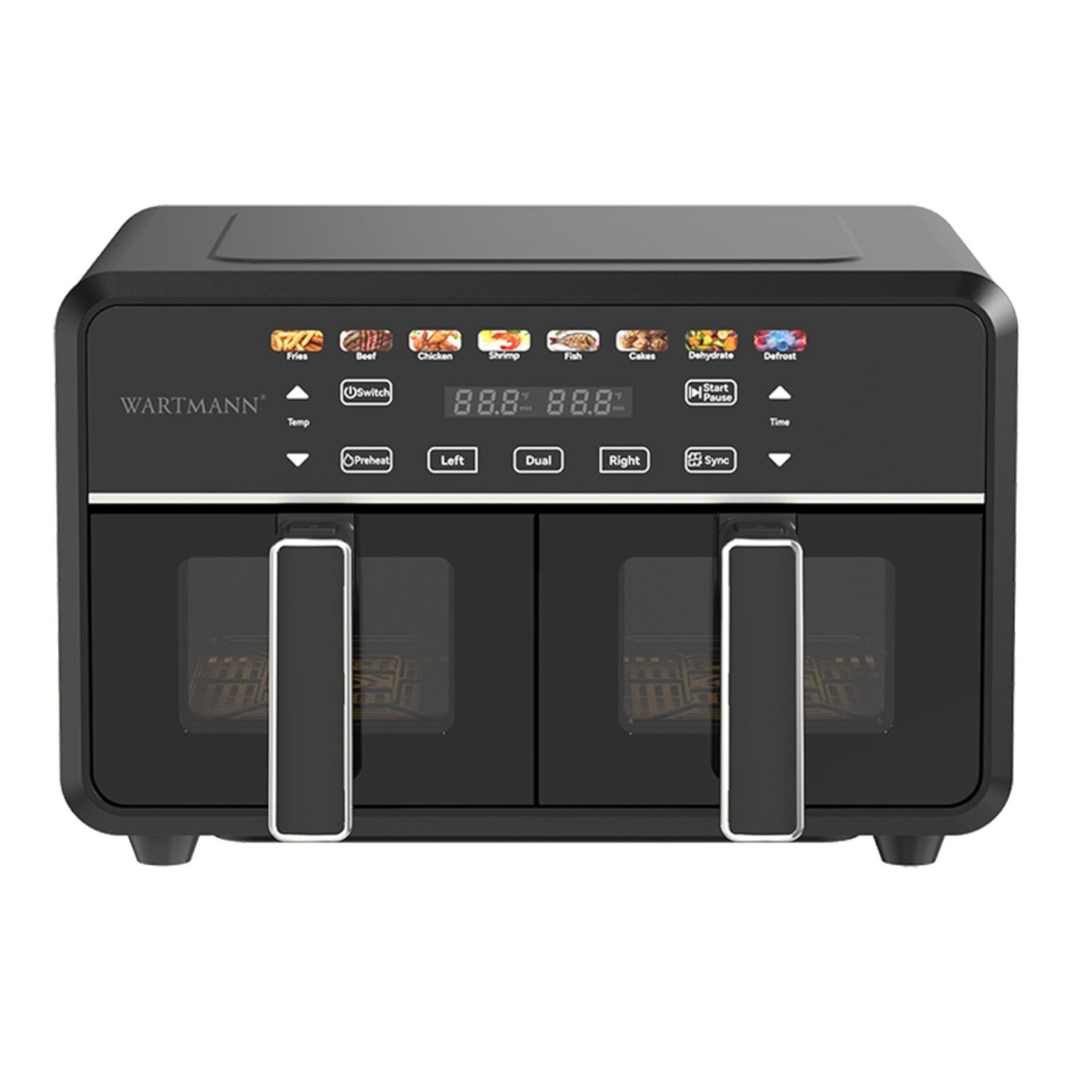 Wartmann Airfryer WM-2511 AF Dual 11 L Heissluftfritteuse Frontansicht