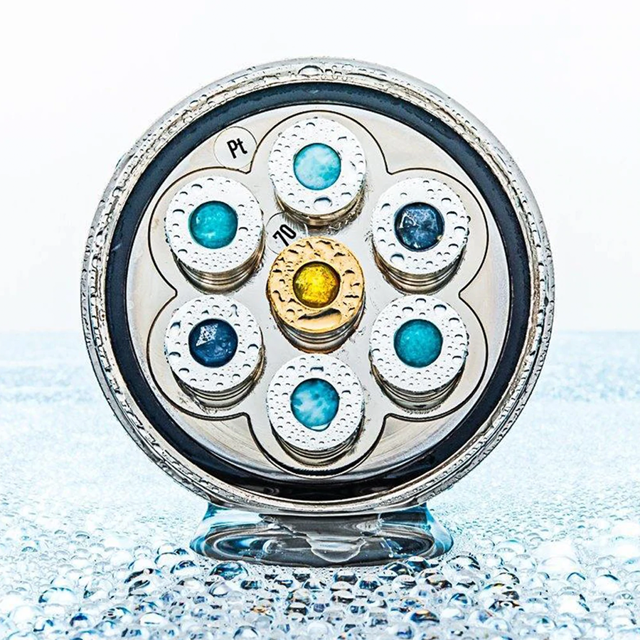 Kristall Wirbeldusche "Larimar Blue Ocean 7" | Platin Bronze-Edition | Life Power