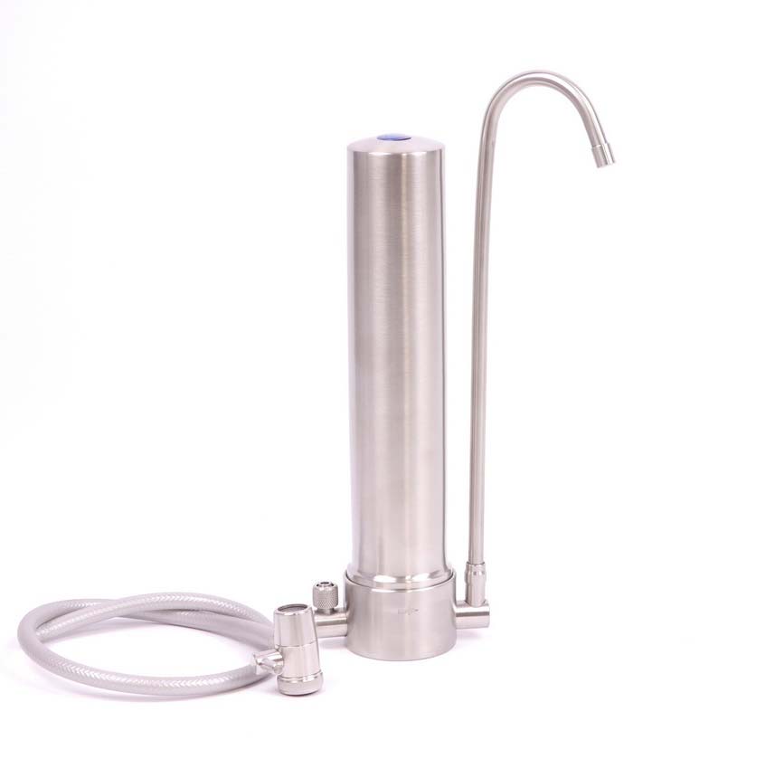 AquaAvanti Uno Auftischfilter | Edelstahl | für Carbonit Filter