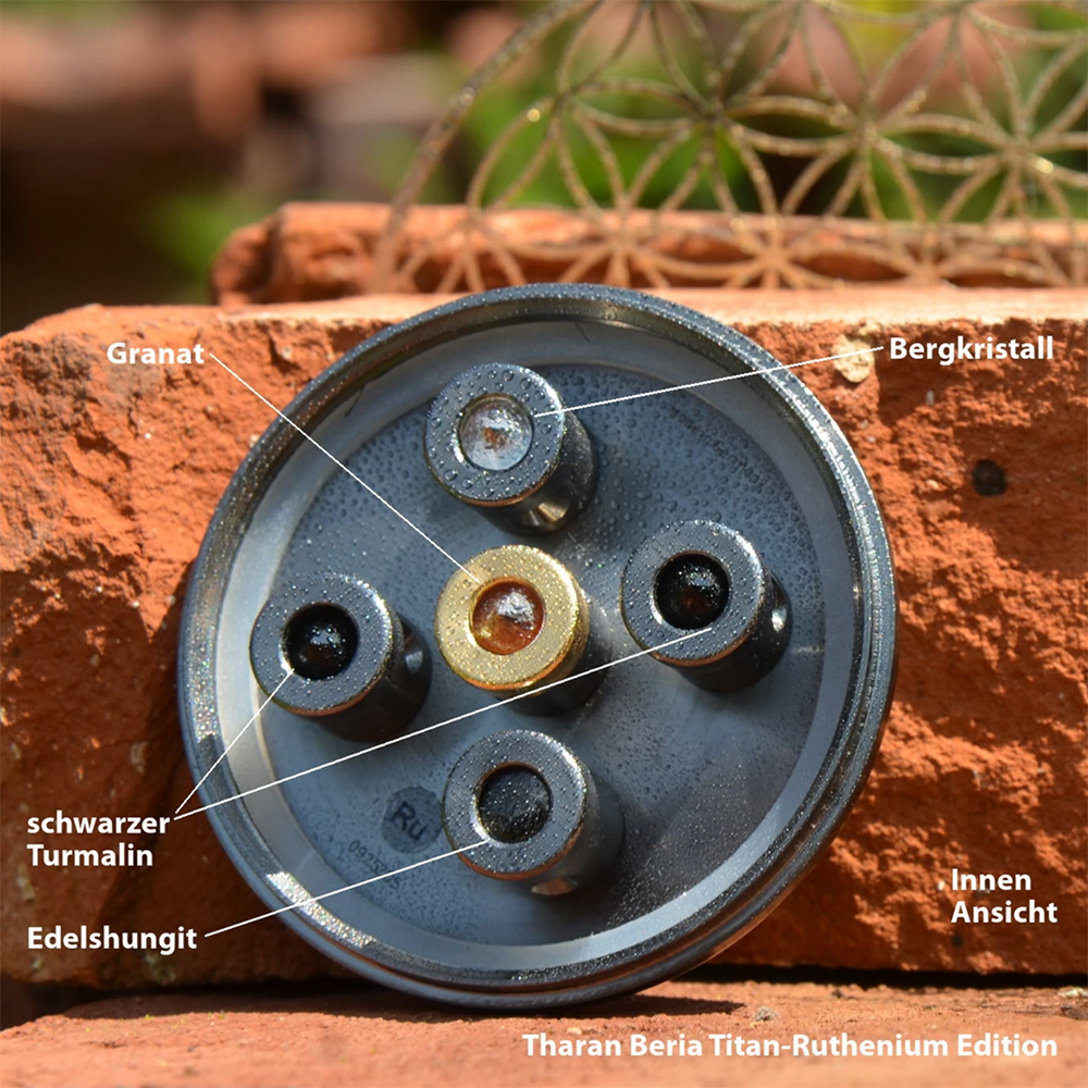 Kristall Wirbeldusche "Tharan Beria 5 TRS" | Titan & Ruthenium | LifePower
