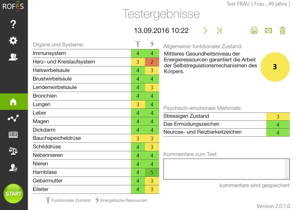 Rofes Selbstdiagnose E01C | BioScan